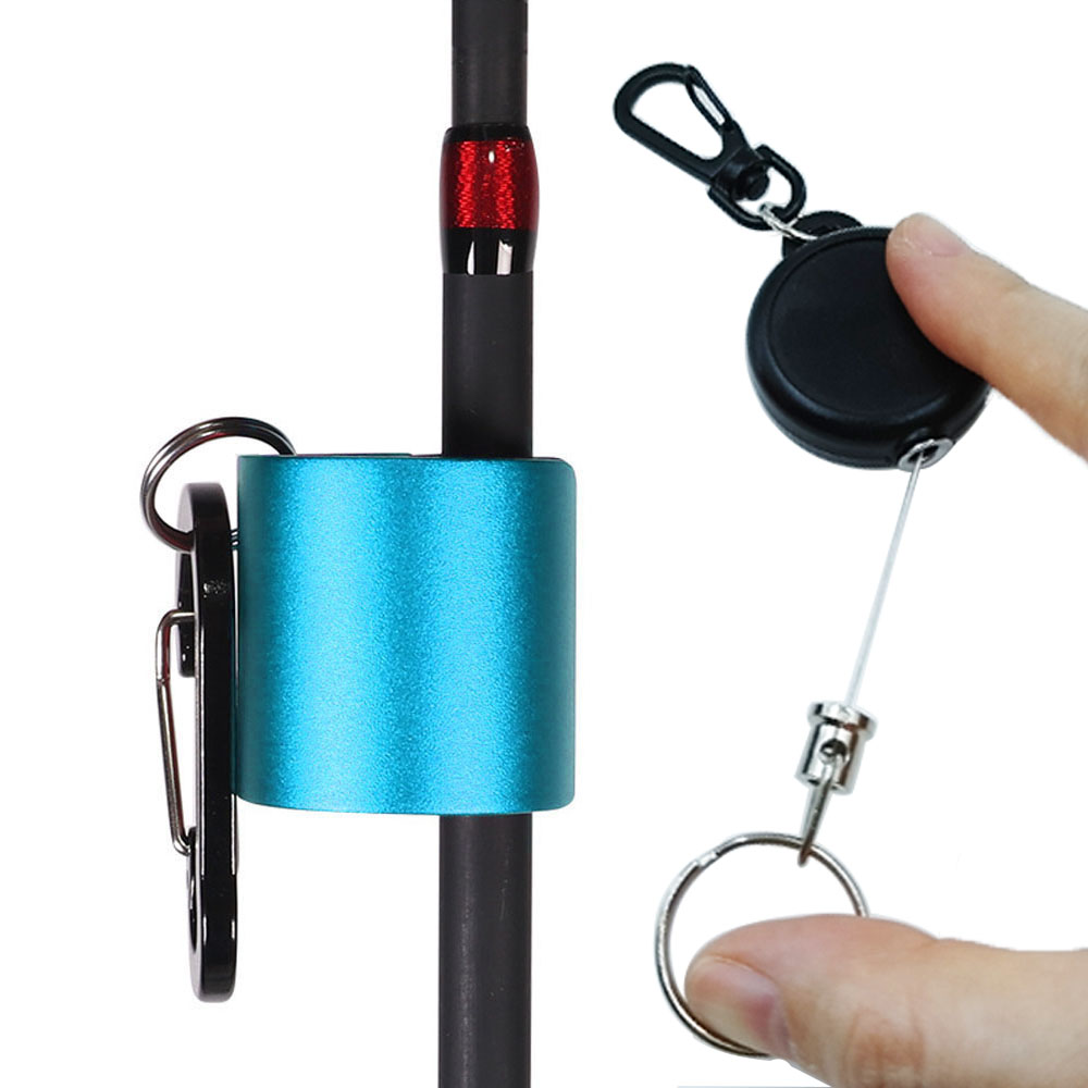 Fishing Rod Fly - Draagbare hengelclip met Zinger Retractor, handenvrije