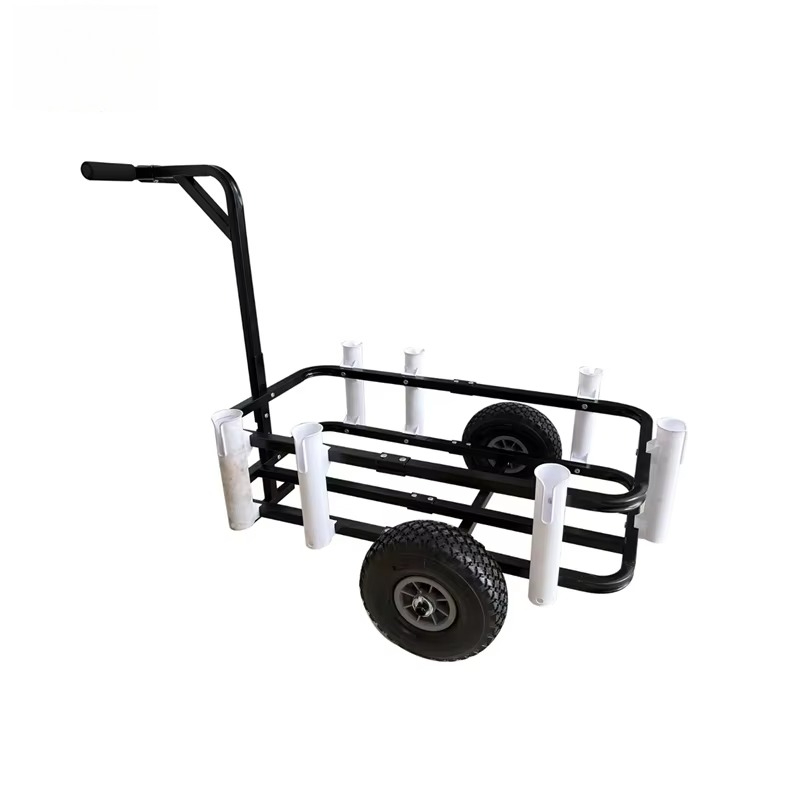 Fishing Rod Boat - Inklapbare strandwagen, viskar met hengelhouders, heavy-duty