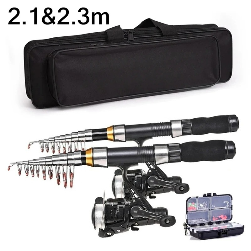 Fishing Rod Combo - BRAVMAK 2.1/2.3 mTelescopische Hengel Reel Combo