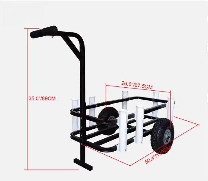 Inklapbare strandwagen, viskar - Fishing Rod Boat recensie en prijs